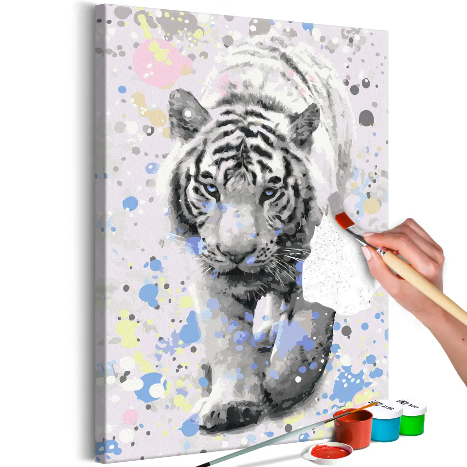 ⁨Self-painting - White tiger (size 40x60)⁩ at Wasserman.eu