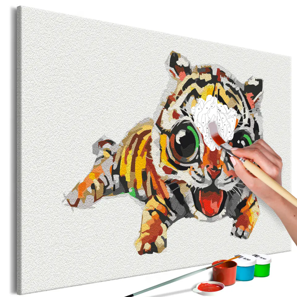 ⁨Self-painting - Cute tiger (size 60x40)⁩ at Wasserman.eu