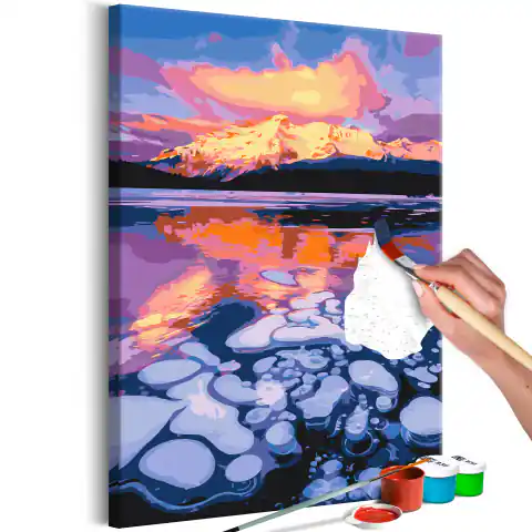 ⁨Obraz do samodzielnego malowania - Jezioro Minnewanka (rozmiar 40x60)⁩ w sklepie Wasserman.eu