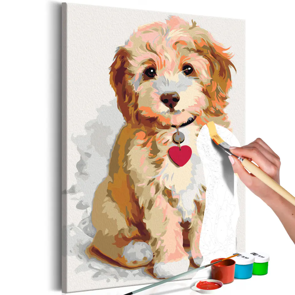 ⁨Self-painting - Boy (puppy) (size 40x60)⁩ at Wasserman.eu