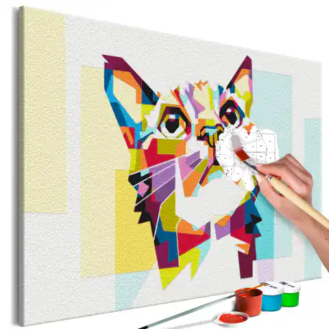 ⁨Self-painting - Cat and figures (size 60x40)⁩ at Wasserman.eu
