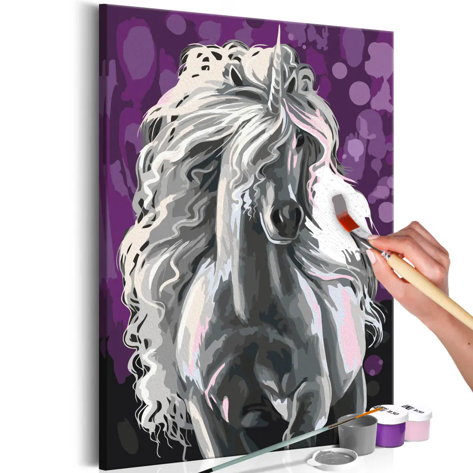 ⁨Self-painting - White unicorn (size 40x60)⁩ at Wasserman.eu