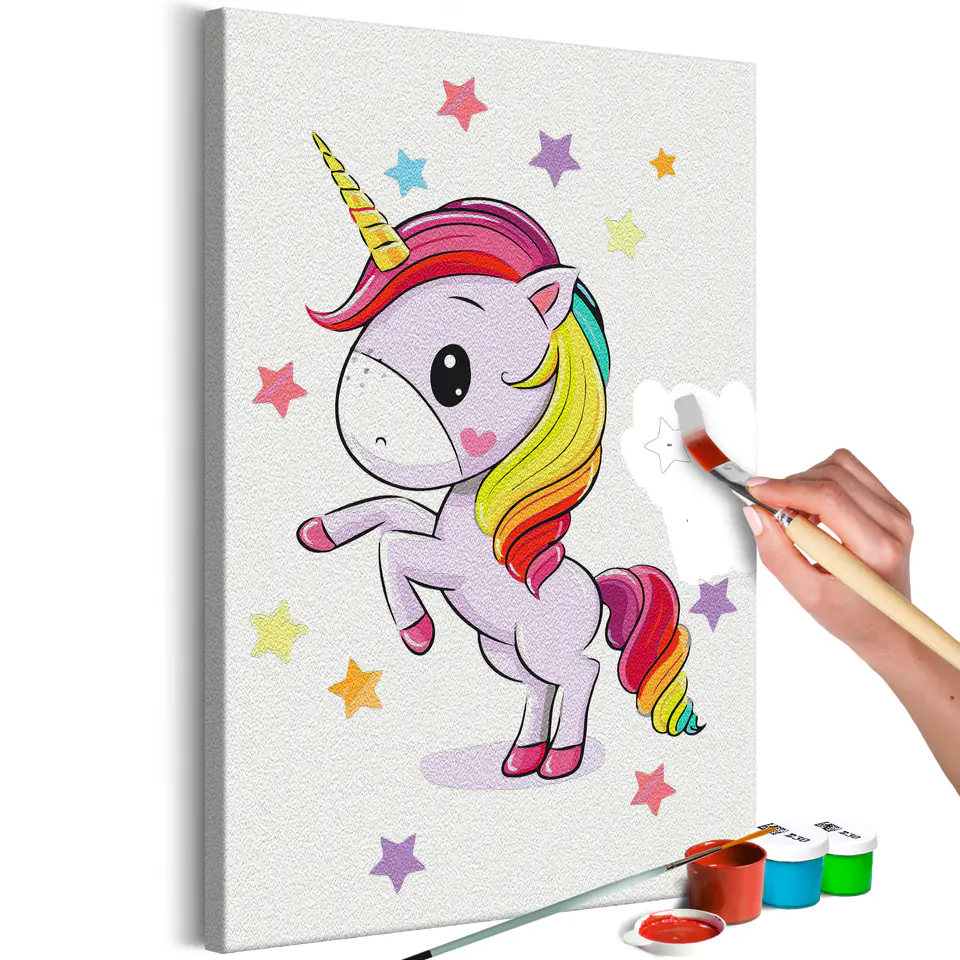 ⁨Self-painting - Rainbow unicorn (size 40x60)⁩ at Wasserman.eu