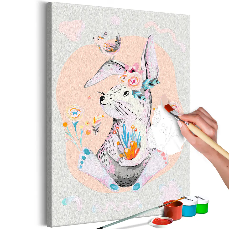 ⁨Self-painting - Colorful rabbit (size 40x60)⁩ at Wasserman.eu