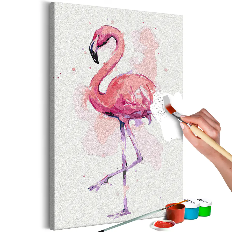 ⁨Self-painting - Friendly flamingo (size 40x60)⁩ at Wasserman.eu