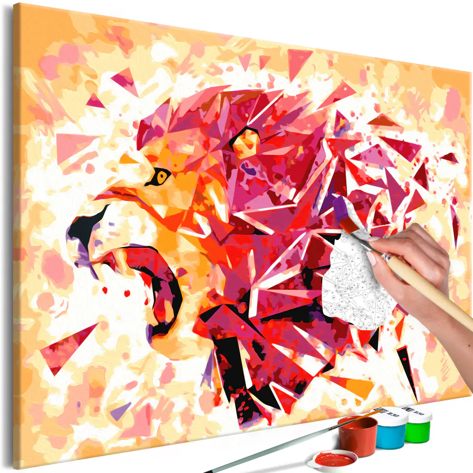 ⁨Self-painting - Abstract lion (size 60x40)⁩ at Wasserman.eu