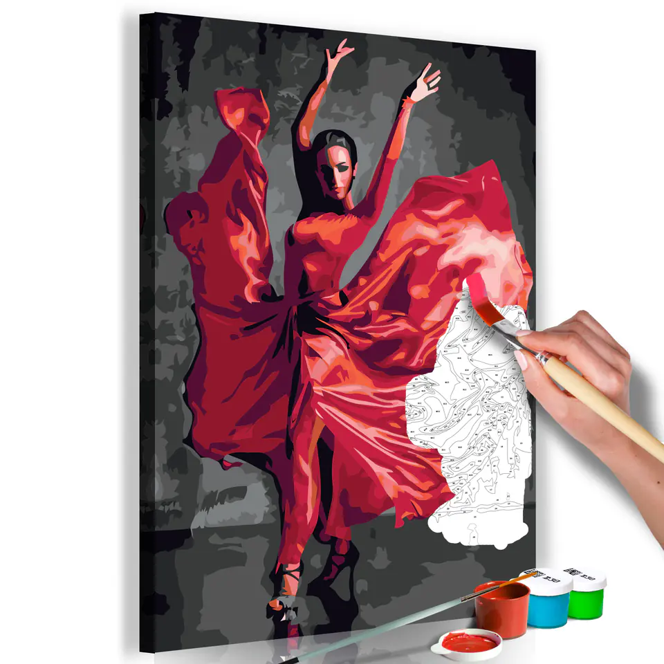 ⁨Self-painting - Red dress (size 40x60)⁩ at Wasserman.eu