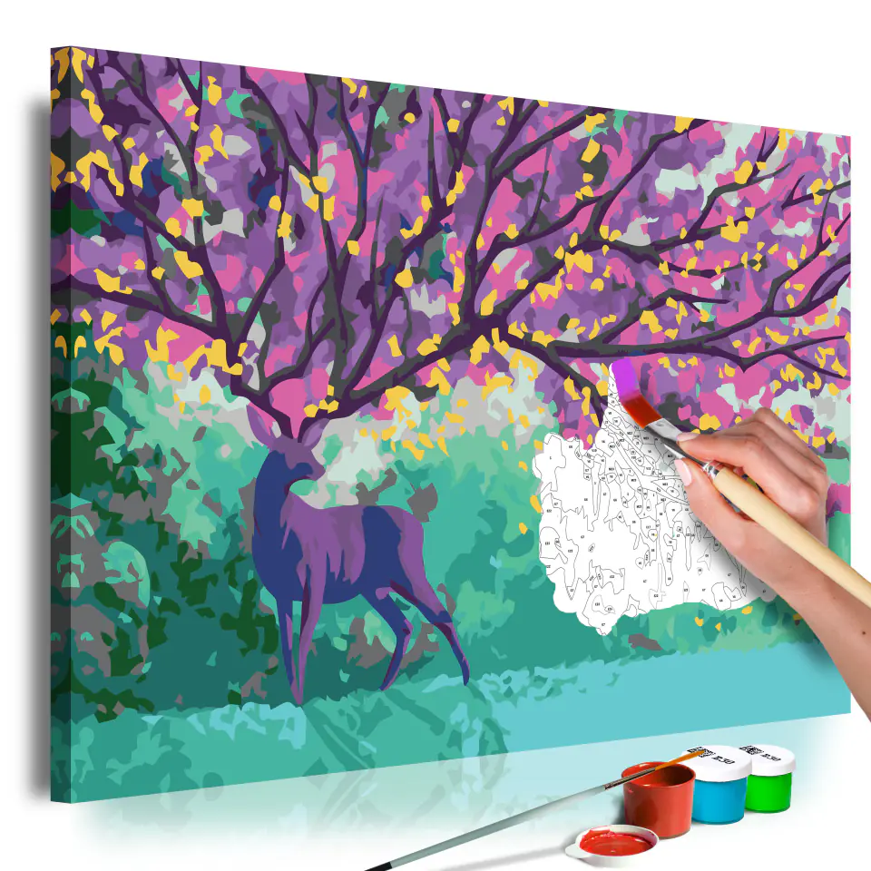 ⁨Self-painting - Purple deer (size 60x40)⁩ at Wasserman.eu