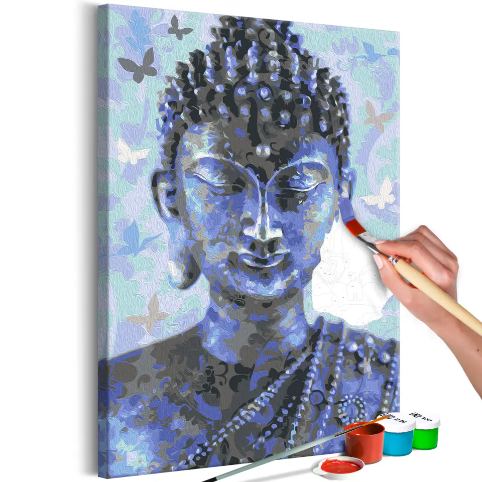 ⁨Obraz do samodzielnego malowania - Budda i motyle (rozmiar 40x60, wykończenie )⁩ w sklepie Wasserman.eu