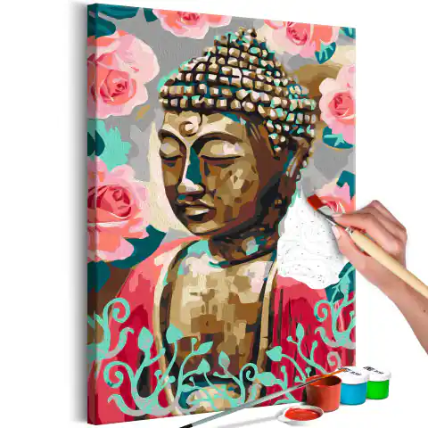 ⁨Obraz do samodzielnego malowania - Budda w czerwieni (rozmiar 40x60, wykończenie )⁩ w sklepie Wasserman.eu