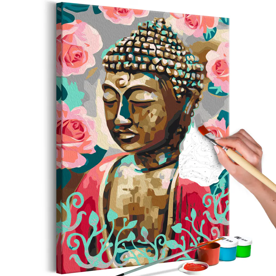 ⁨Self-painting - Buddha in red (size 40x60)⁩ at Wasserman.eu