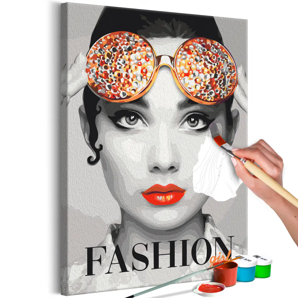 ⁨Self-painting - Fashionable girl (size 40x60)⁩ at Wasserman.eu