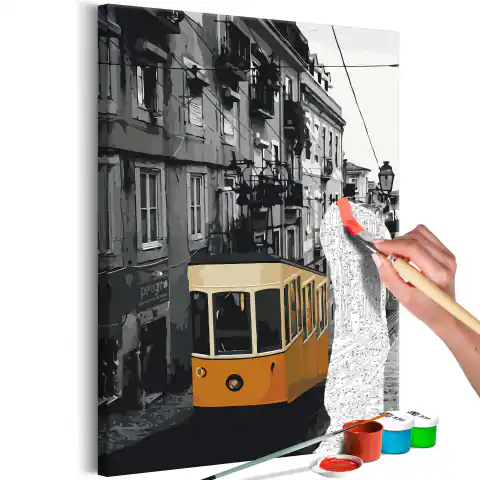 ⁨Self-painting - Tram in Lisbon (size 40x60)⁩ at Wasserman.eu