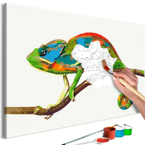 ⁨Obraz do samodzielnego malowania - Kameleon⁩ w sklepie Wasserman.eu