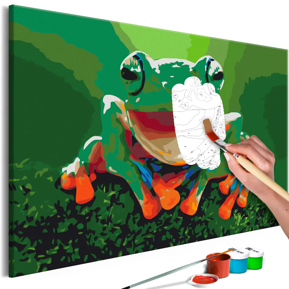 ⁨Self-painting - Laughing frog (size 60x40)⁩ at Wasserman.eu