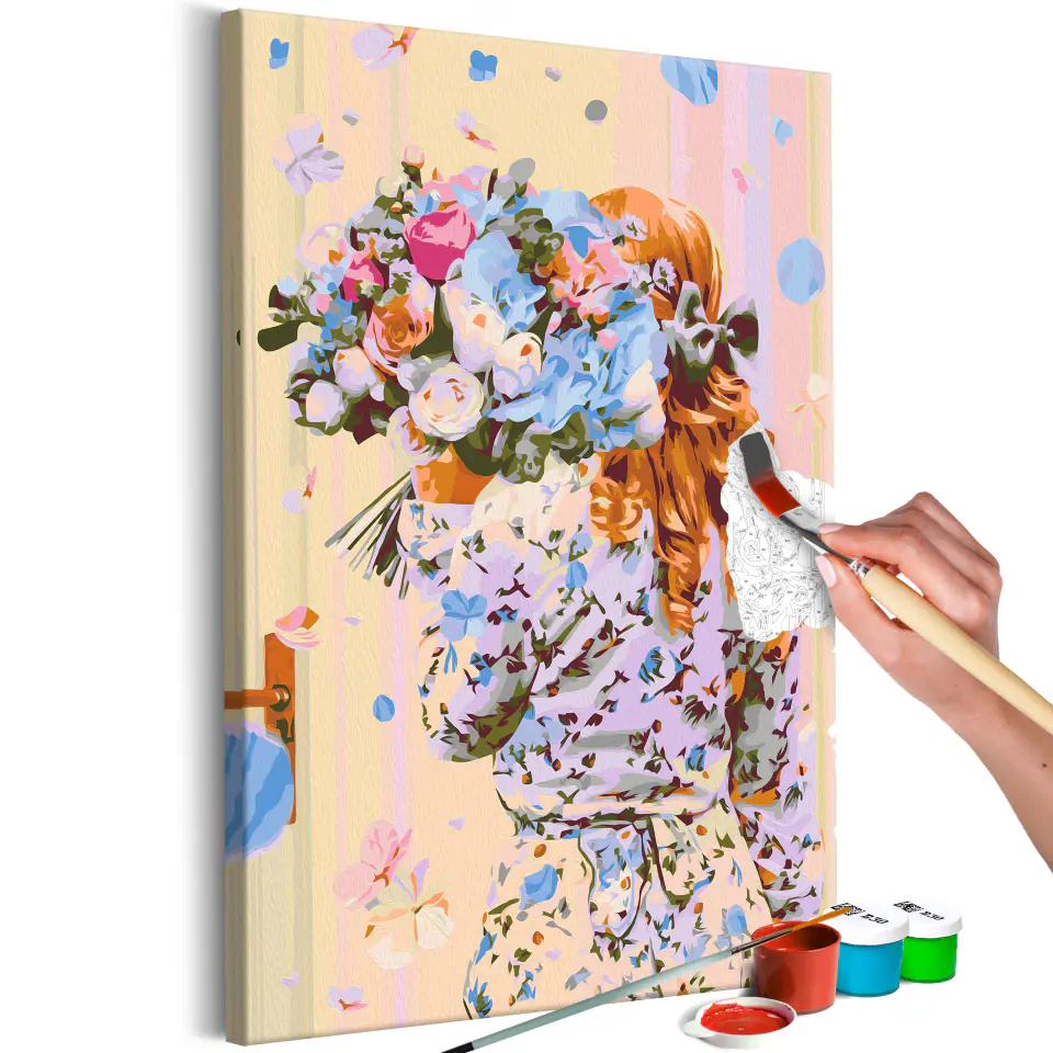⁨Self-painting - Girl hydrangea (size 40x60)⁩ at Wasserman.eu