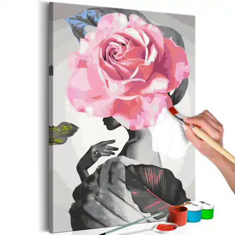 ⁨Obraz do samodzielnego malowania - Róża i futro⁩ w sklepie Wasserman.eu