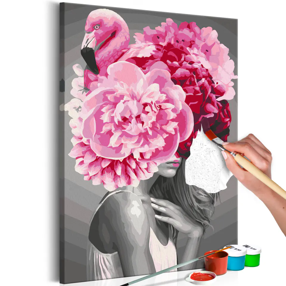 ⁨Self-painting - Flamingo Girl (size 40x60)⁩ at Wasserman.eu