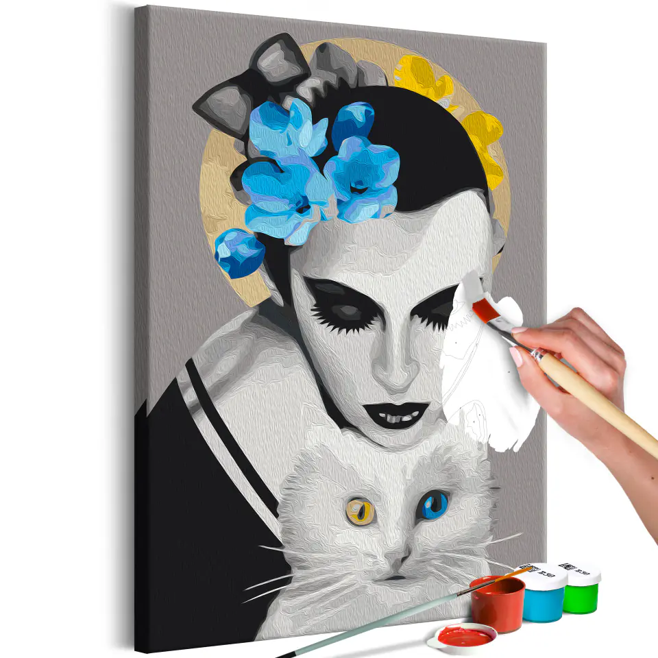 ⁨Self-painting - Lady with cat (size 40x60)⁩ at Wasserman.eu
