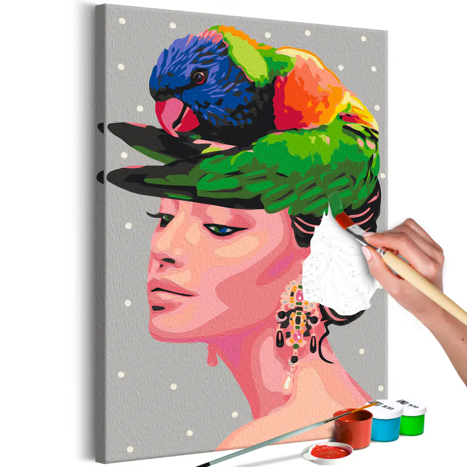 ⁨Self-painting - Parrot on the head (size 40x60)⁩ at Wasserman.eu