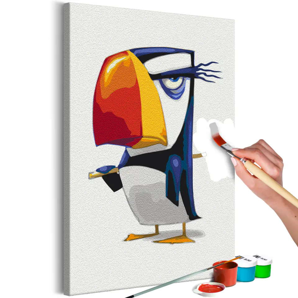 ⁨Self-painting - Grumpy penguin (size 40x60)⁩ at Wasserman.eu