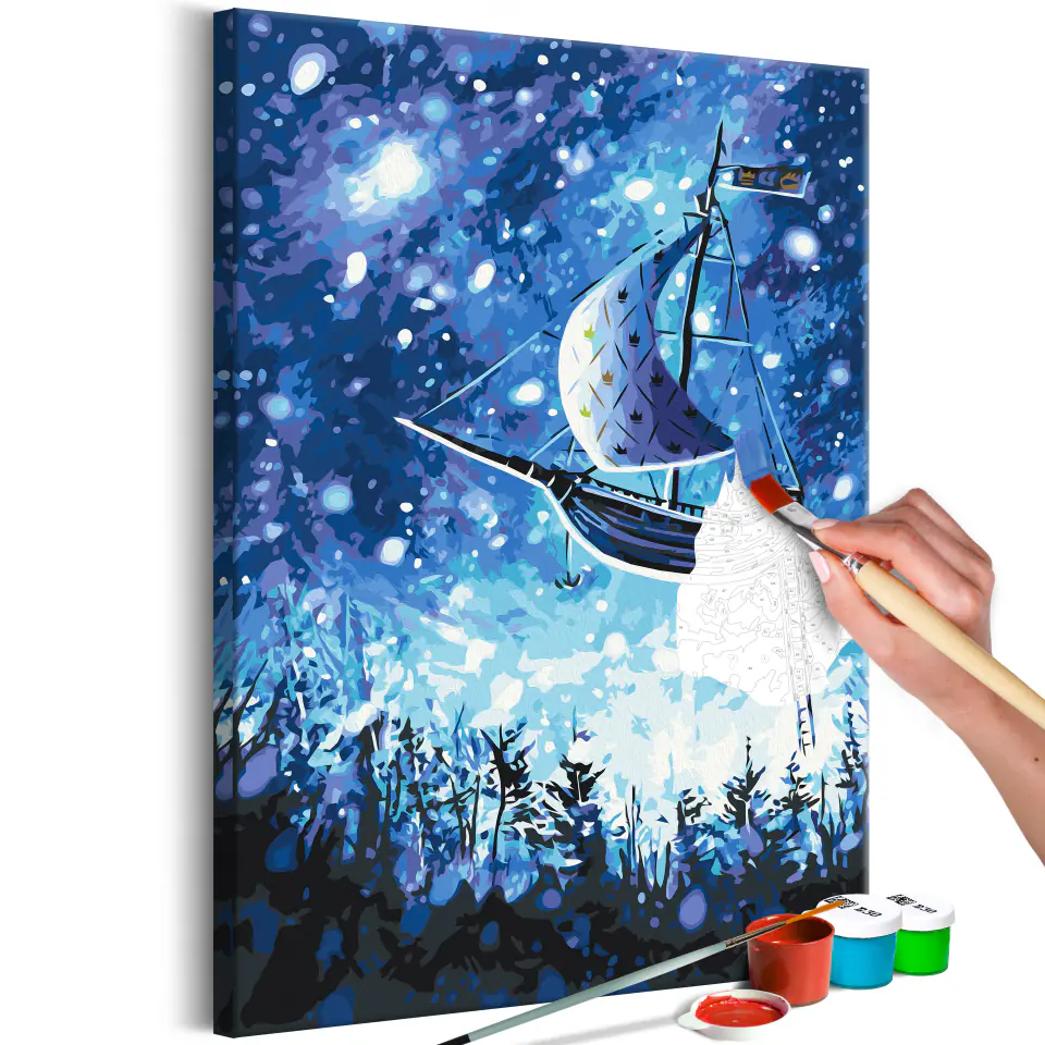 ⁨Self-painting - Flying ship (size 40x60)⁩ at Wasserman.eu