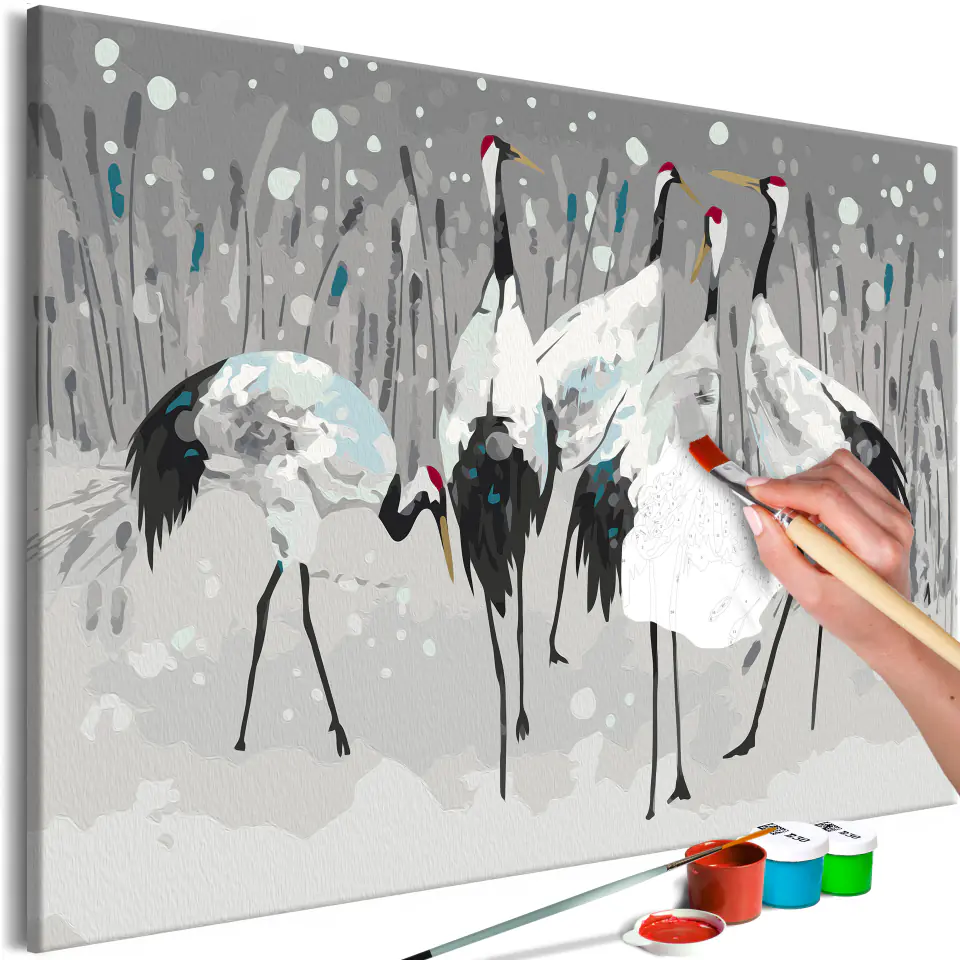 ⁨Self-painting - Stork family (size 60x40)⁩ at Wasserman.eu