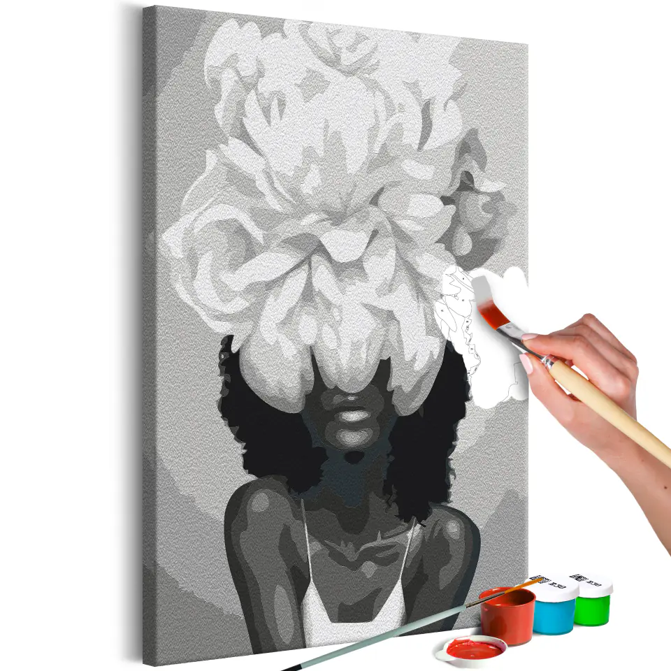 ⁨Self-painting - White flower (size 40x60)⁩ at Wasserman.eu