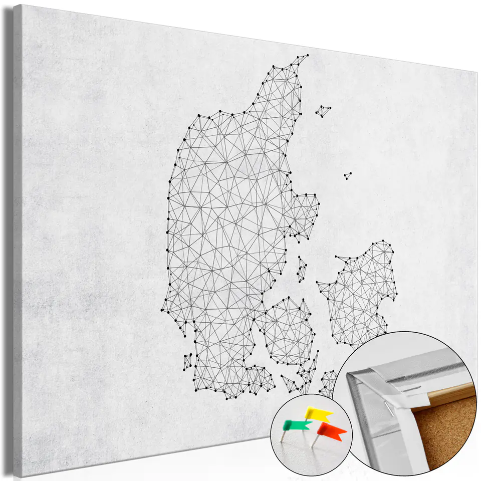 ⁨Obraz na korku - Geometryczna kraina [Mapa korkowa] (rozmiar 120x80, wykończenie )⁩ w sklepie Wasserman.eu