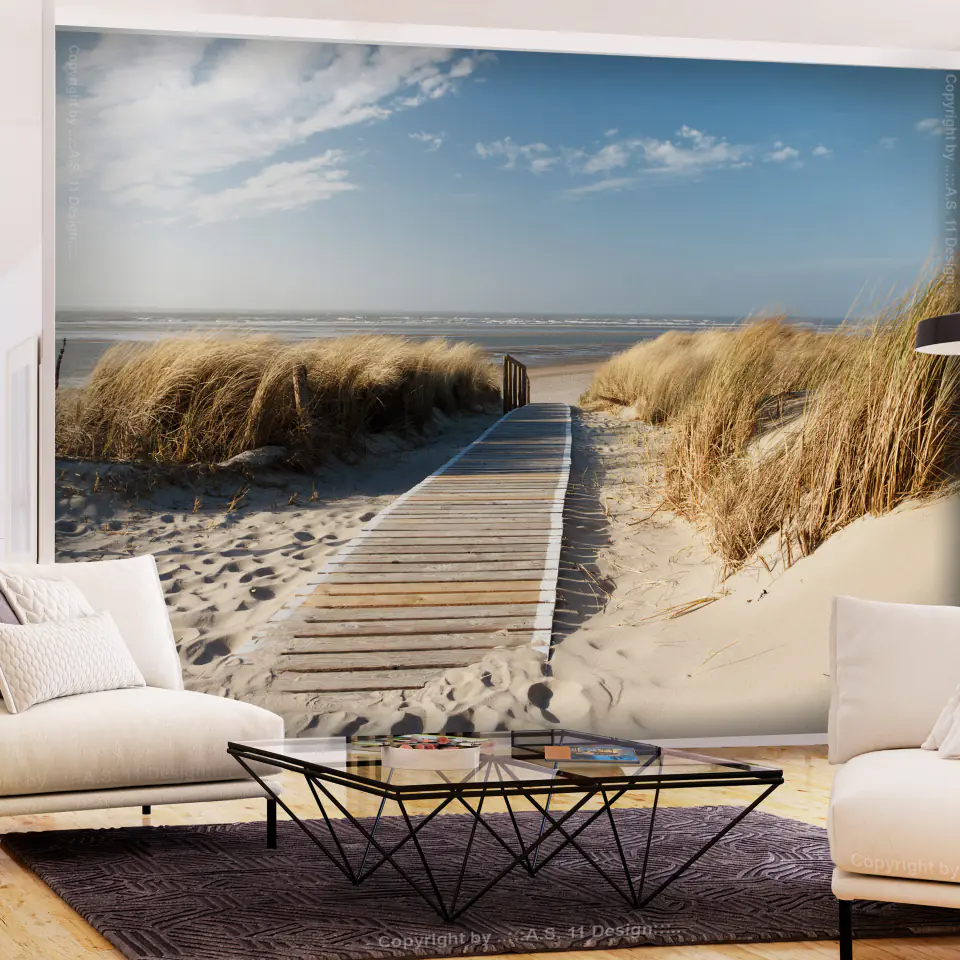⁨Fototapeta - Samotna plaża (rozmiar 343x245, wykończenie Samoprzylepna)⁩ w sklepie Wasserman.eu