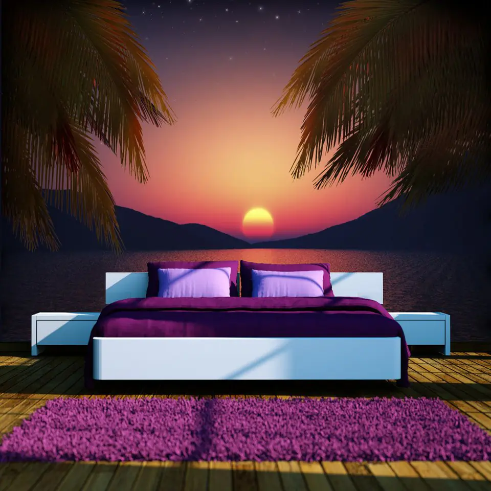 ⁨Wall mural - Romantic evening on the beach (size 200x140)⁩ at Wasserman.eu