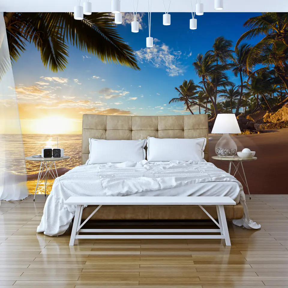 ⁨Fototapeta - Tropikalna plaża (rozmiar 343x245, wykończenie Samoprzylepna)⁩ w sklepie Wasserman.eu