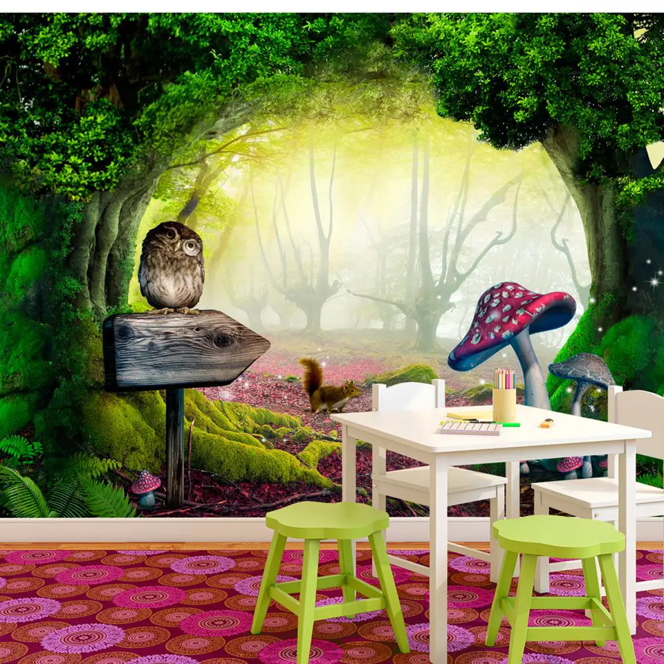 ⁨Wall mural - Owl corner (size 400x280)⁩ at Wasserman.eu