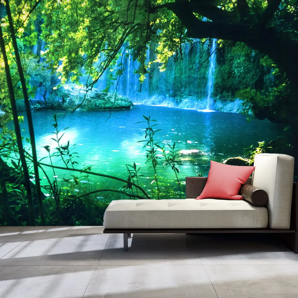 ⁨Self-adhesive wall mural - Kursunlu Waterfalls (Antalya, Turkey) (size 98x70)⁩ at Wasserman.eu