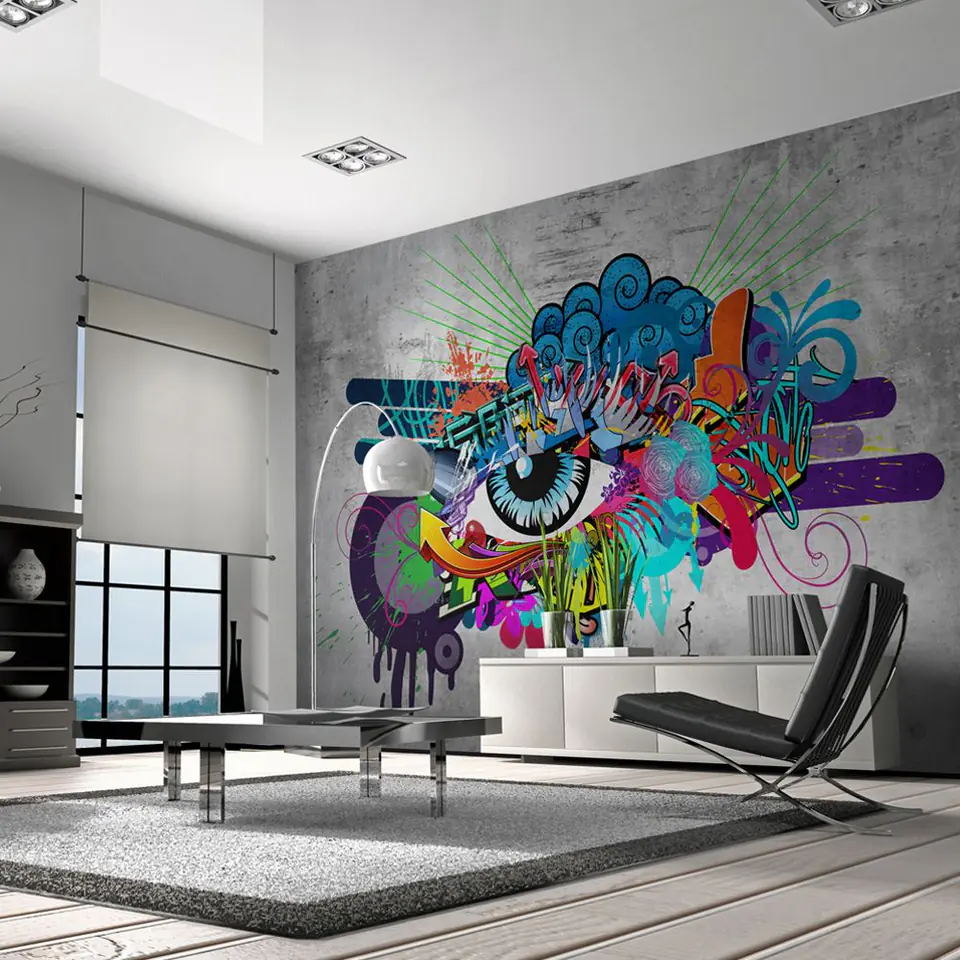 ⁨Fototapeta - Graffiti eye (rozmiar 200x140, wykończenie Standard)⁩ w sklepie Wasserman.eu