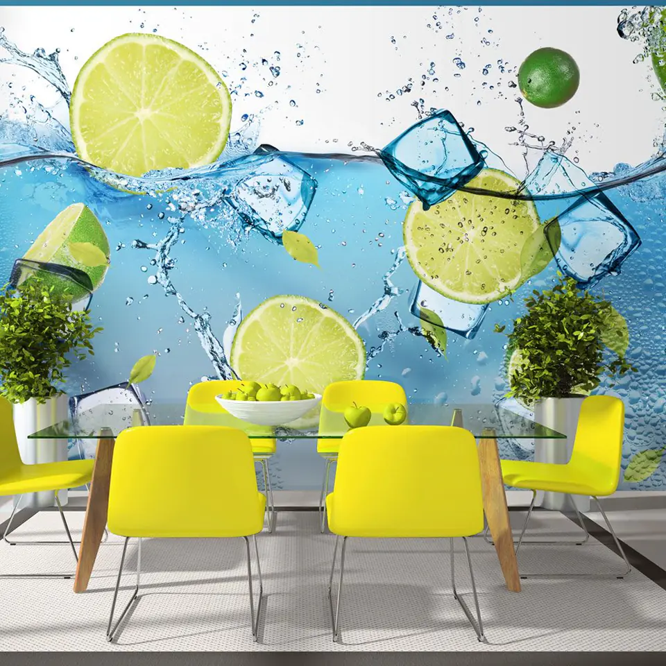 ⁨Self-adhesive wall mural - Refreshing lemonade (size 245x175)⁩ at Wasserman.eu