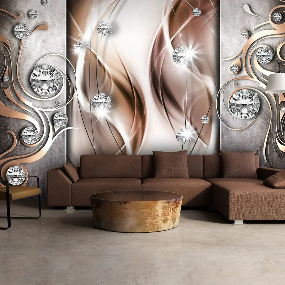 ⁨Self-adhesive mural - Bronze and diamonds (size 98x70)⁩ at Wasserman.eu