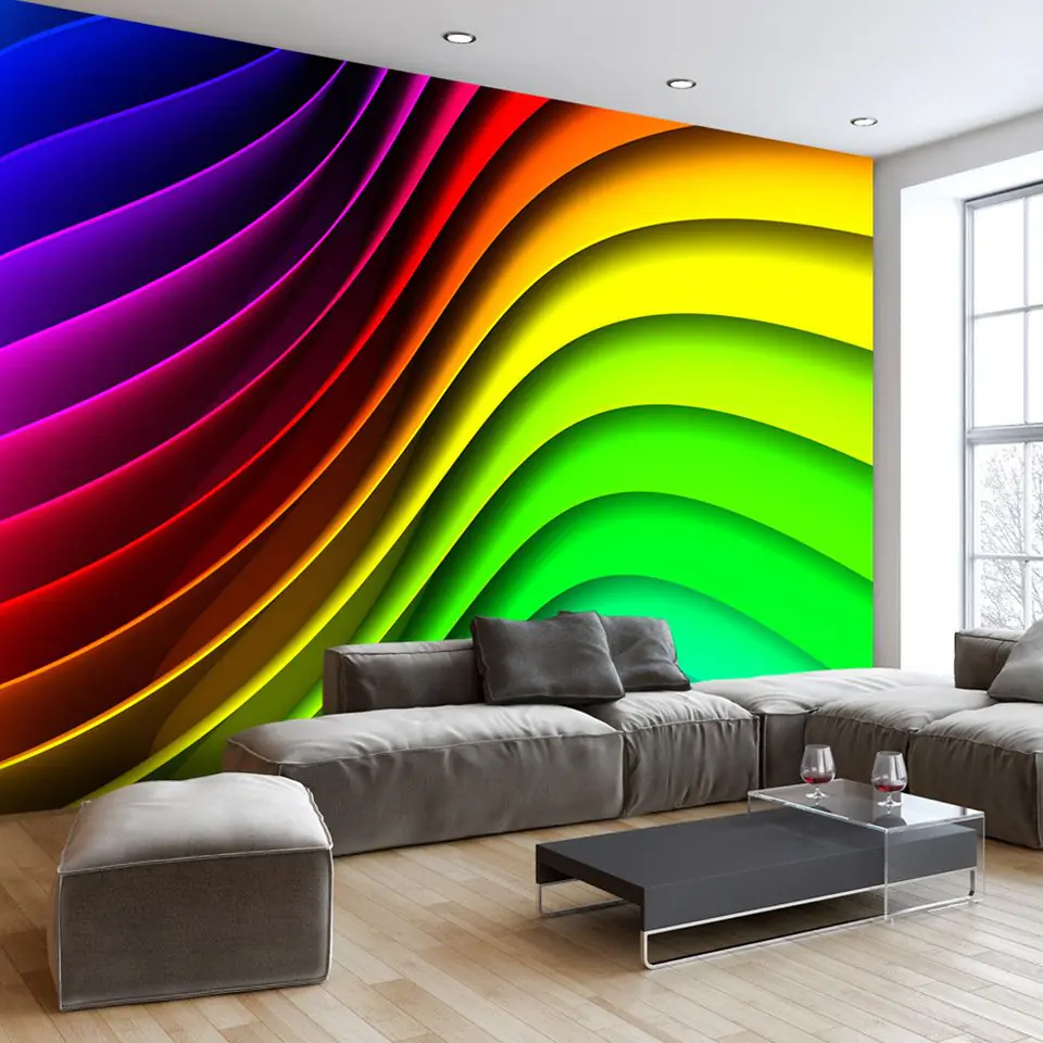 Wall mural - Rainbow waves (size 350x245) at Wasserman.eu