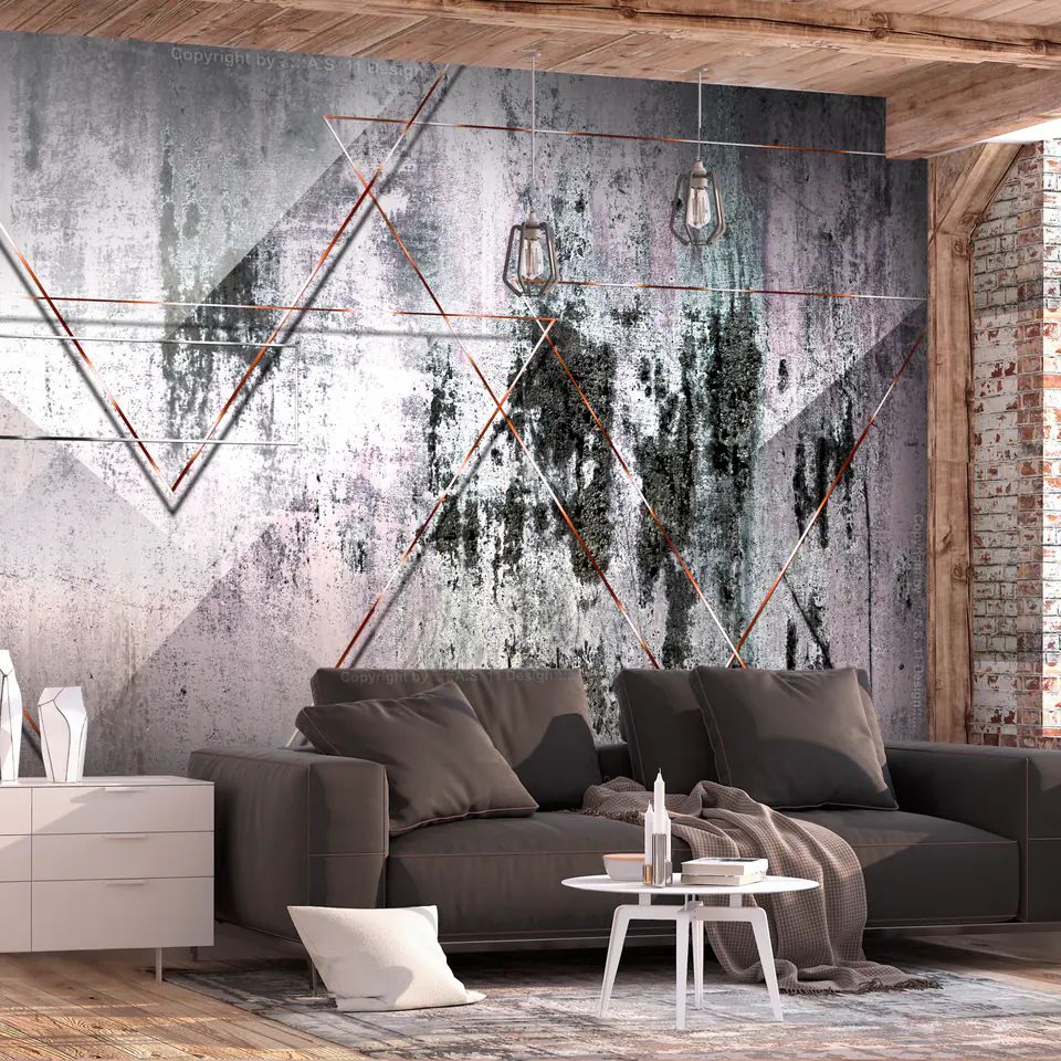 ⁨Fototapeta - Geometryczna ściana (rozmiar 441x315, wykończenie Samoprzylepna)⁩ w sklepie Wasserman.eu