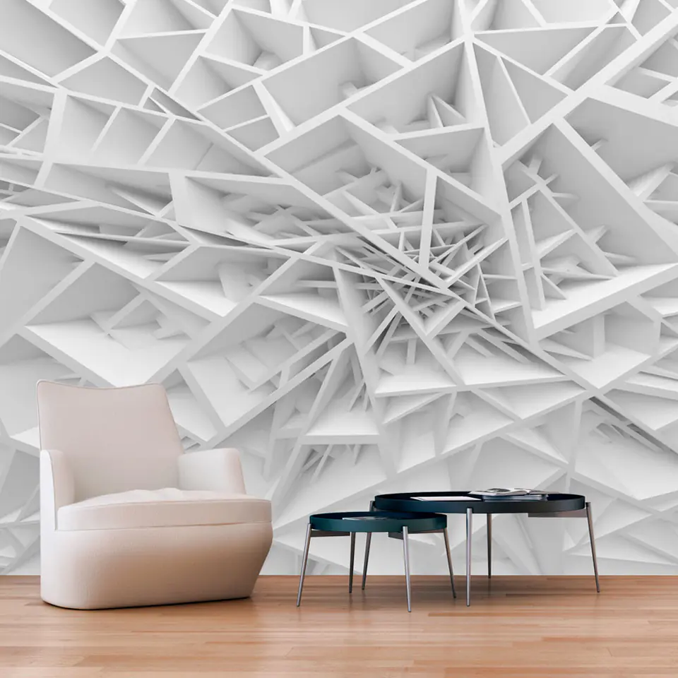 ⁨Self-adhesive wall mural - White cobweb 3D (size 98x70)⁩ at Wasserman.eu