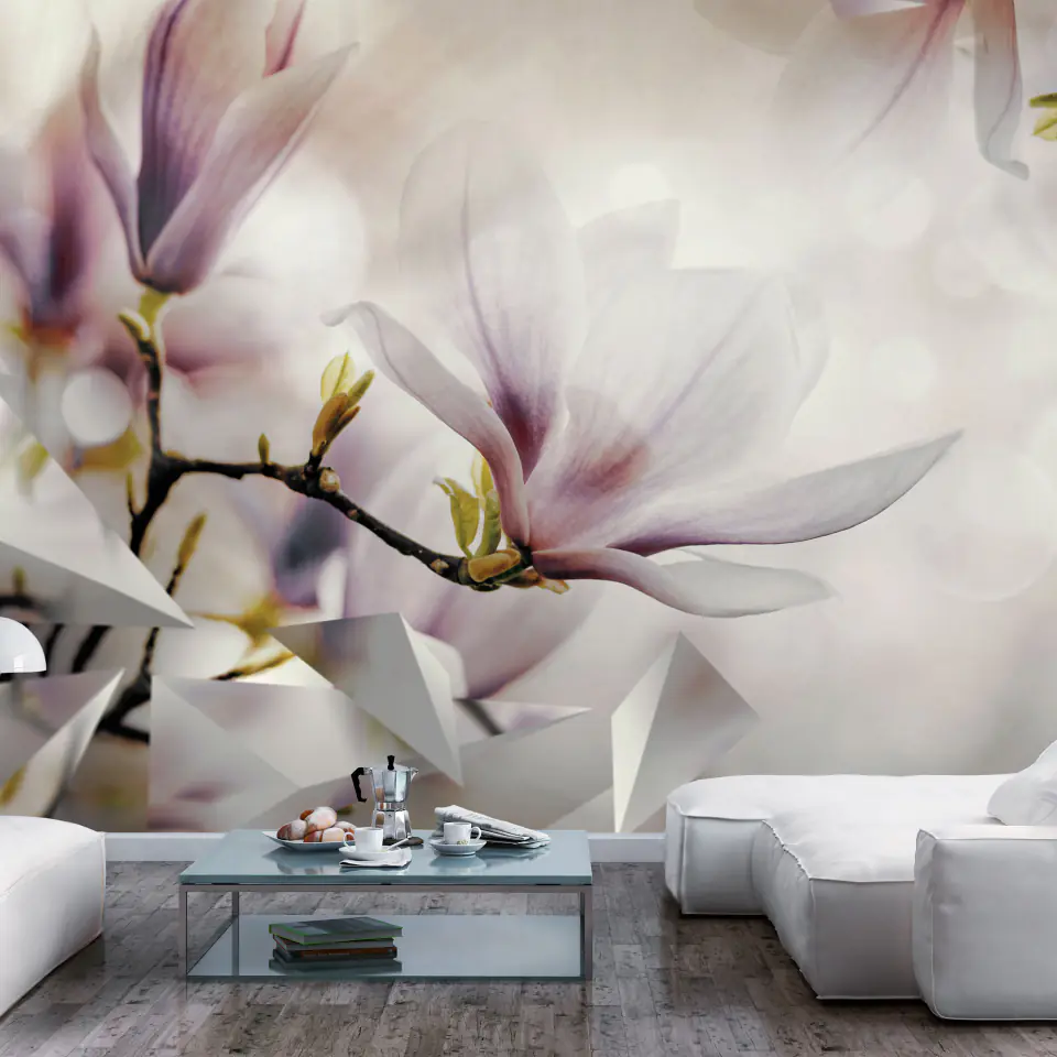 ⁨Self-adhesive mural - Subtle magnolias - the first variant (size 98x70)⁩ at Wasserman.eu