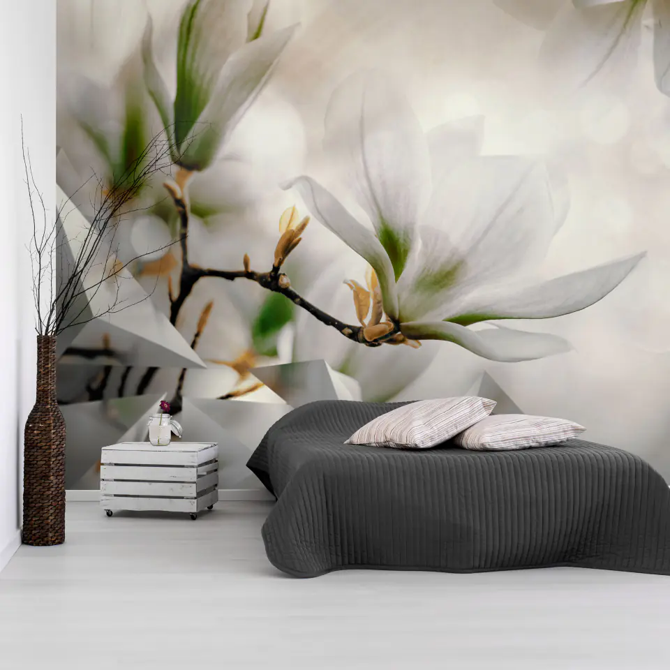 ⁨Self-adhesive wall mural - Subtle magnolias - second variant (size 98x70)⁩ at Wasserman.eu