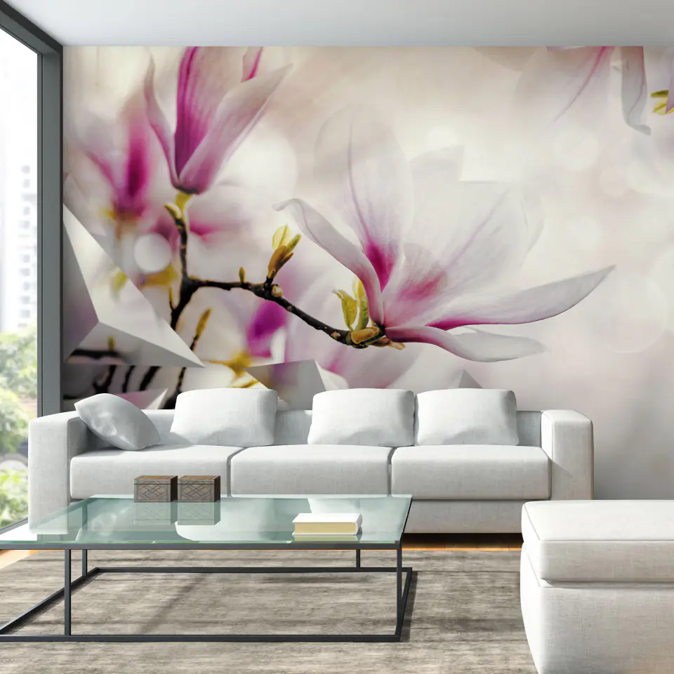 ⁨Self-adhesive wall mural - Subtle magnolias - third variant (size 98x70)⁩ at Wasserman.eu