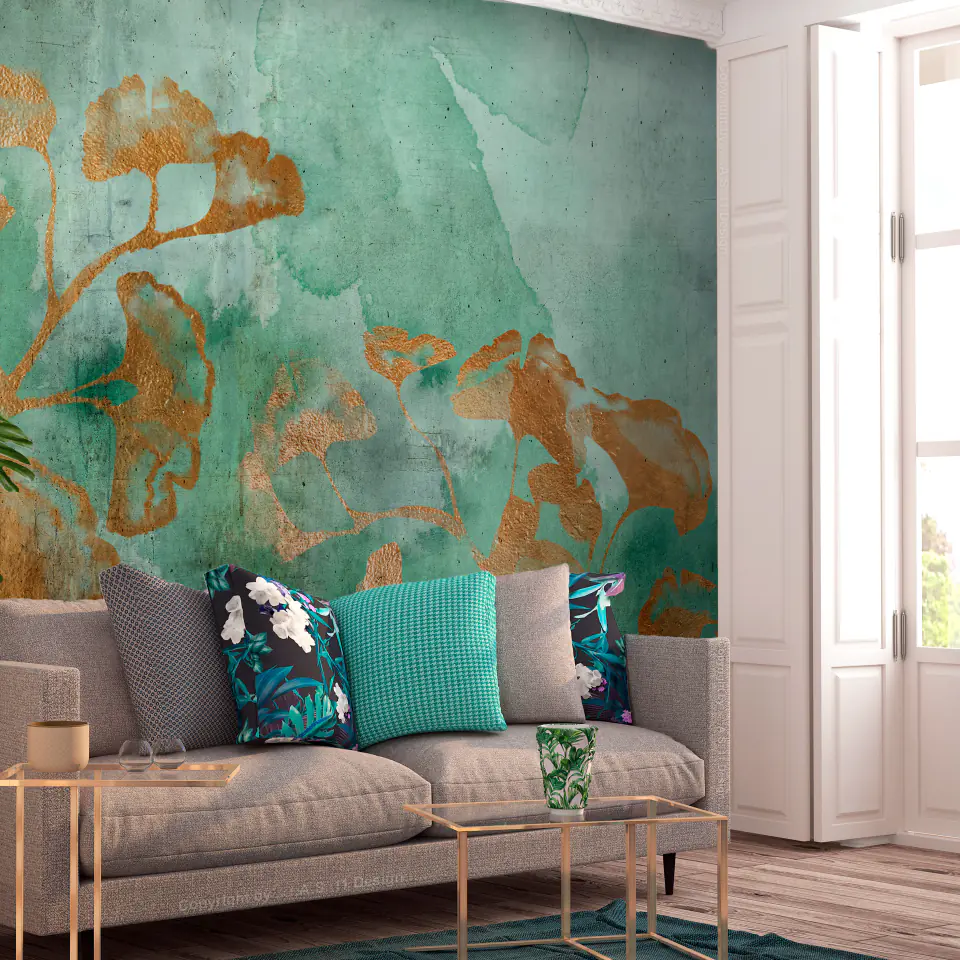 ⁨Wall mural - Copper ginko (size 100x70)⁩ at Wasserman.eu