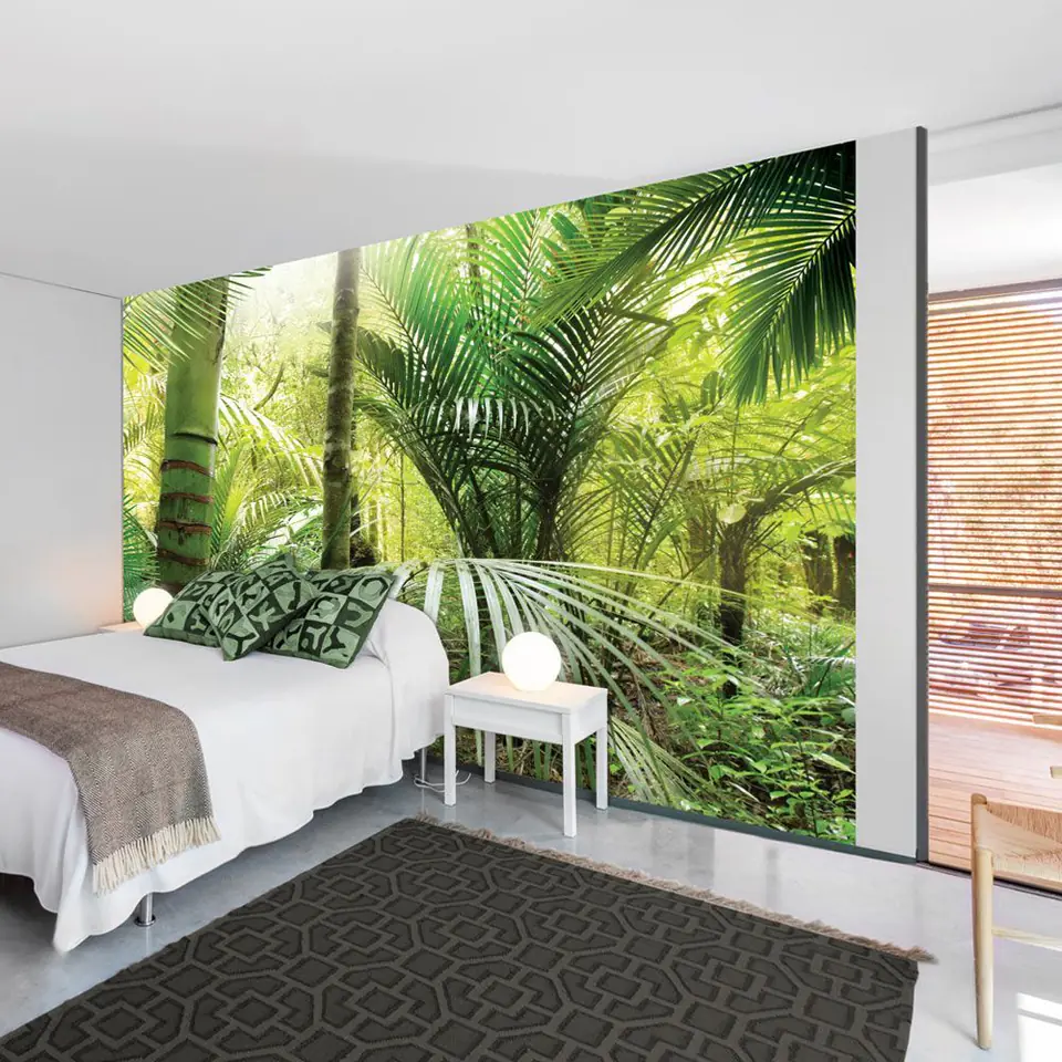 ⁨Self-adhesive mural - Green avenue (size 98x70)⁩ at Wasserman.eu