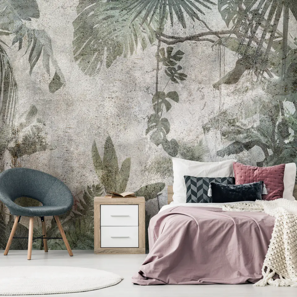 ⁨Wall mural - Rain forest in fog (size 100x70)⁩ at Wasserman.eu