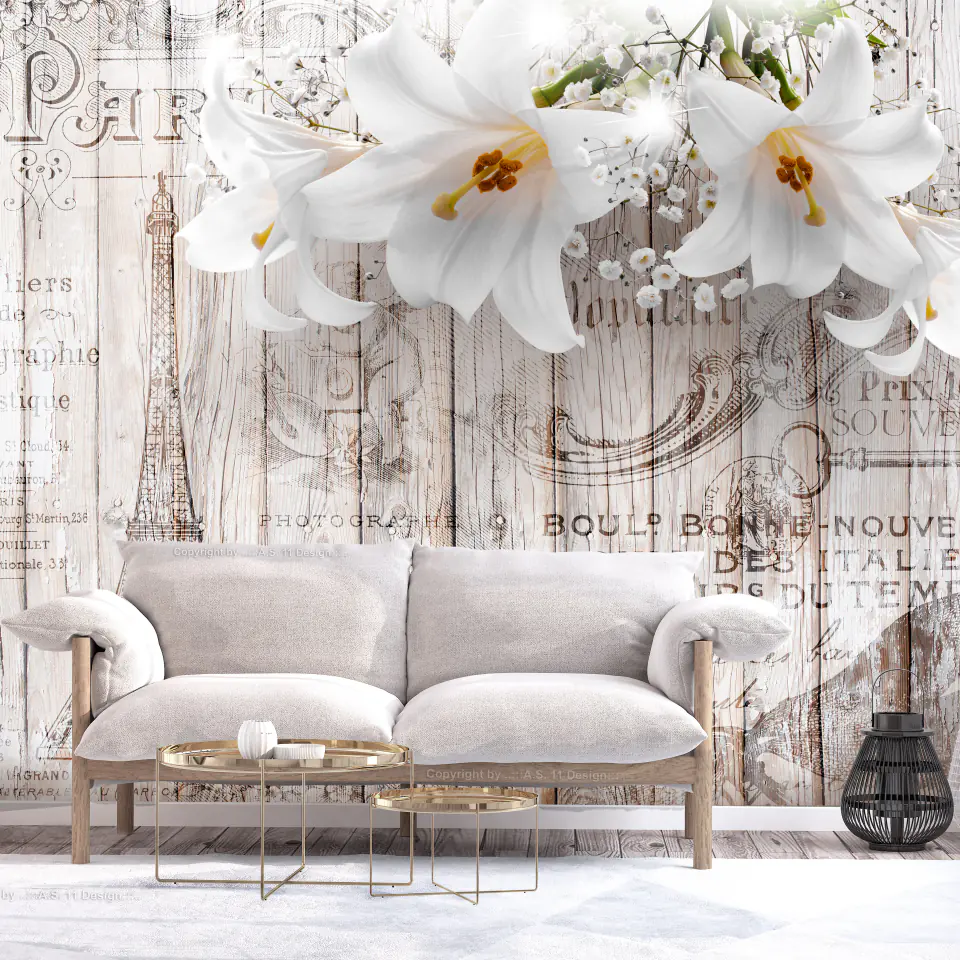 ⁨Wall mural - Parisian lilies (size 150x105)⁩ at Wasserman.eu