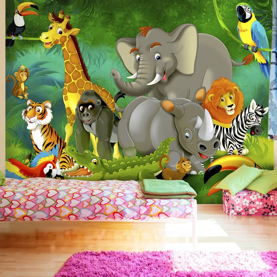 ⁨Fototapeta - Kolorowe safari (rozmiar 98x70, wykończenie Samoprzylepna)⁩ w sklepie Wasserman.eu
