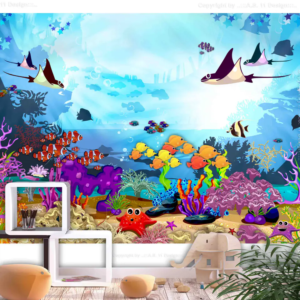 ⁨Self-adhesive mural - Underwater fun (size 98x70)⁩ at Wasserman.eu