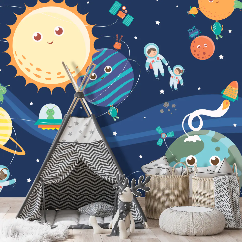 ⁨Wall mural - Merry Planets (size 100x70)⁩ at Wasserman.eu